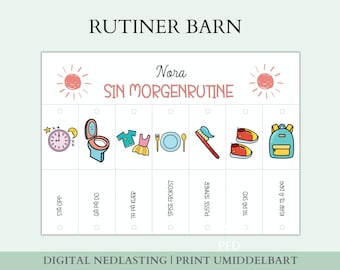 Lære barn rutiner, Flippover skjema for barn, Daglige rutiner for barn
