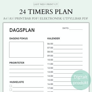 May include: A printable daily planner with a black and white design. The planner includes sections for daily focus, priorities, a to-do list, and a calendar with hourly time slots from 6:00 AM to 8:00 PM.