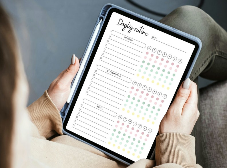 Skjema for Daglige Rutiner, Sjekkliste, Morgenrutiner - Etsy