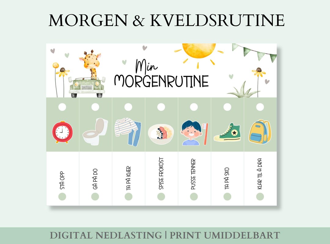 Lære Barn Rutiner, Flippover Skjema for Barn, Daglige Rutiner for Barn ...