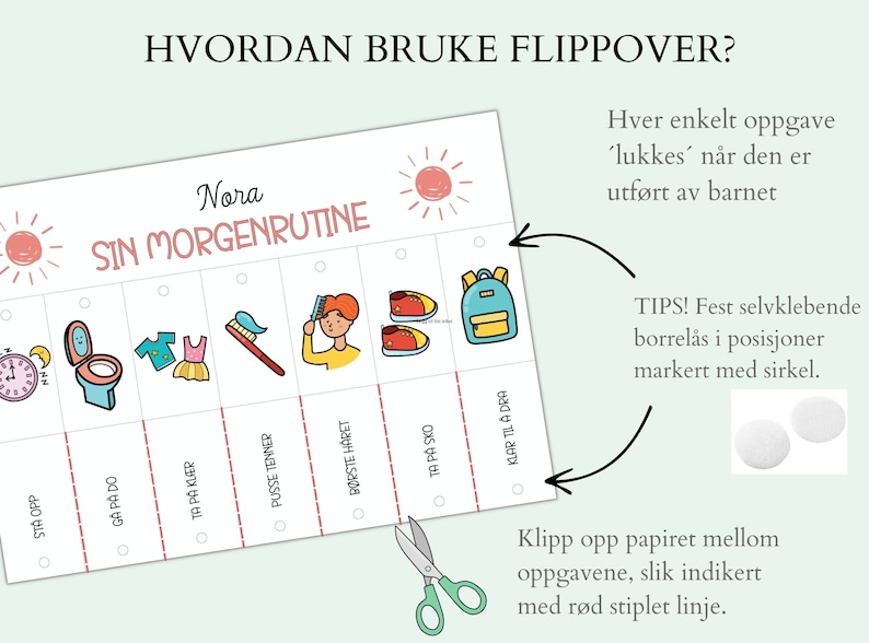 Lære Barn Rutiner, Flippover Skjema for Barn, Daglige Rutiner for Barn ...
