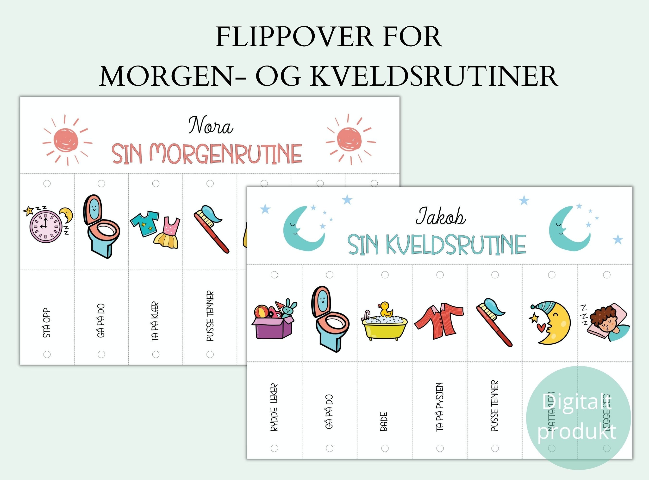 Lære Barn Rutiner, Flippover Skjema for Barn, Daglige Rutiner for Barn ...