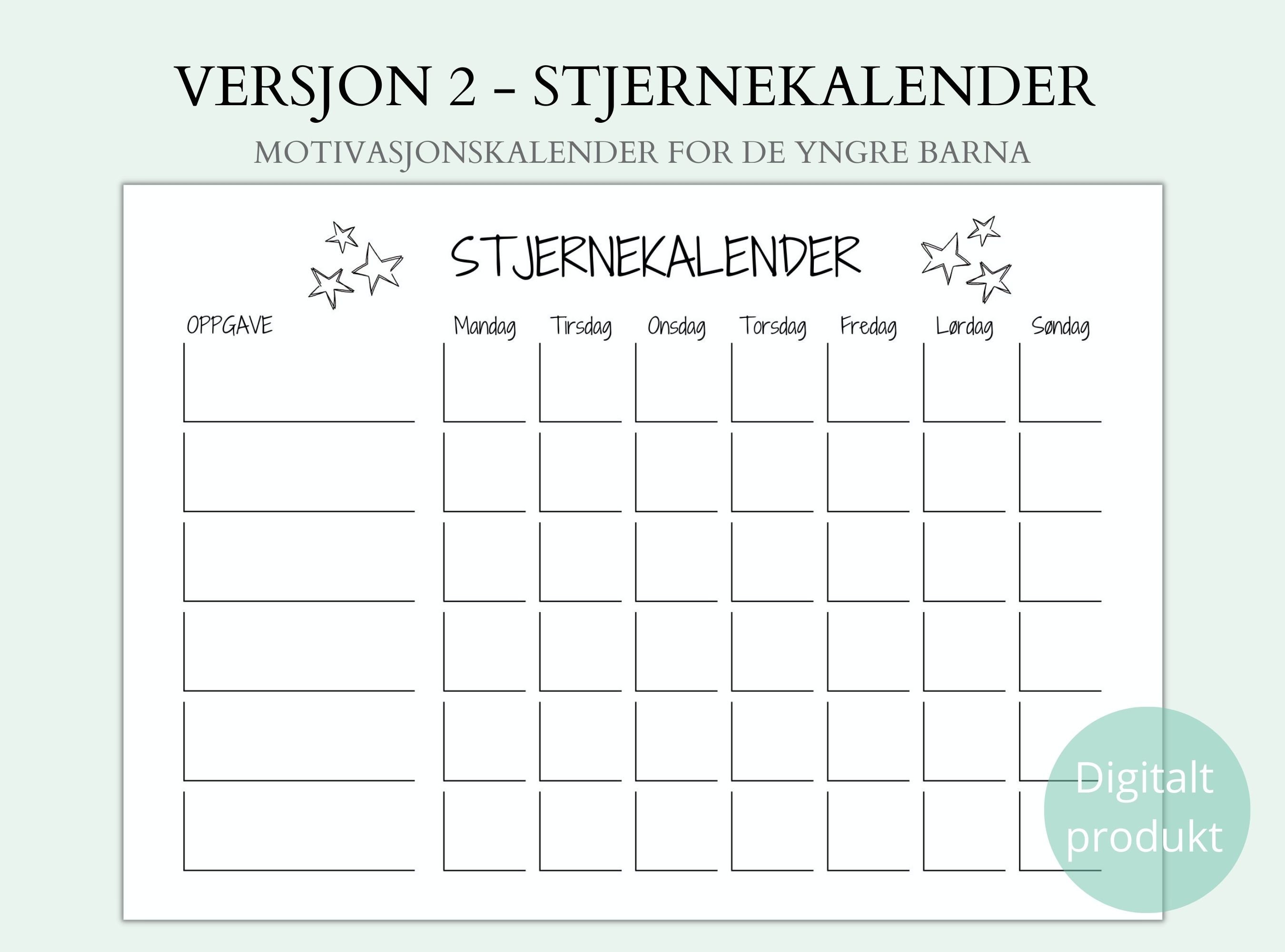 MOTIVASJONSKALENDER for Husarbeid, Arbeidsoppgaver, Belønningskalender,  Skjema for Oppgaver Hjemme - Etsy, image size:2700x2000
