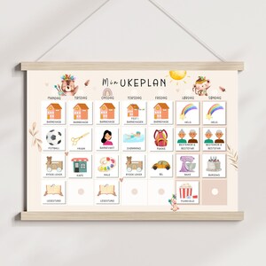 Min første kalender, visuell ukeplan for barn