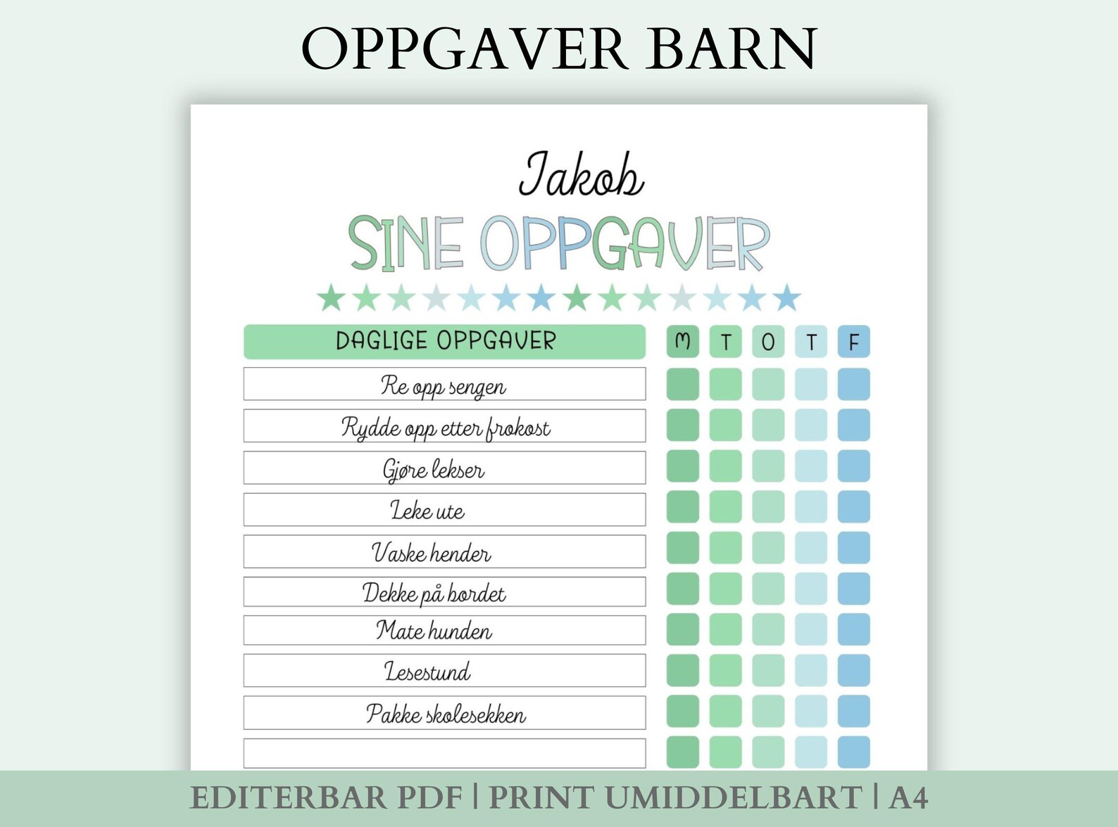oppgaver-for-barn-motivasjon-for-husarbeid-ukel-nn-etsy