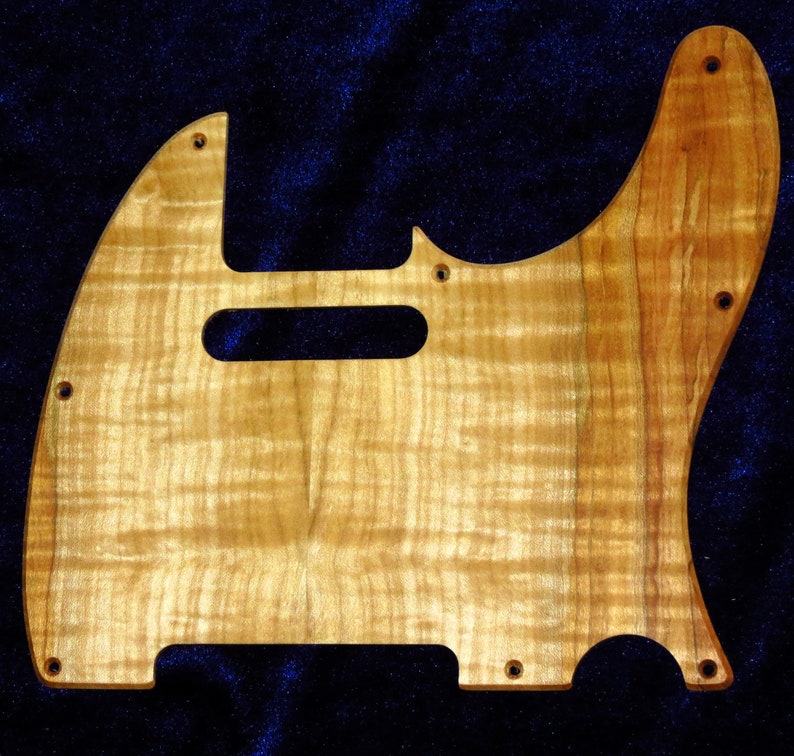 Flamed Spalted Maple Telecaster Style Solid Wood Pickguard Standard 997 image 1
