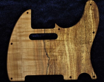 Spalted Maple Telecaster Style Solid Wood Pickguard Standard #847