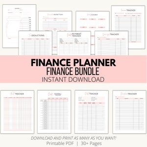 Printable Finance Bundle, Budget Planner, Expense Tracker, Debt Payoff, Savings Goals, Financial Organizer, Money Management