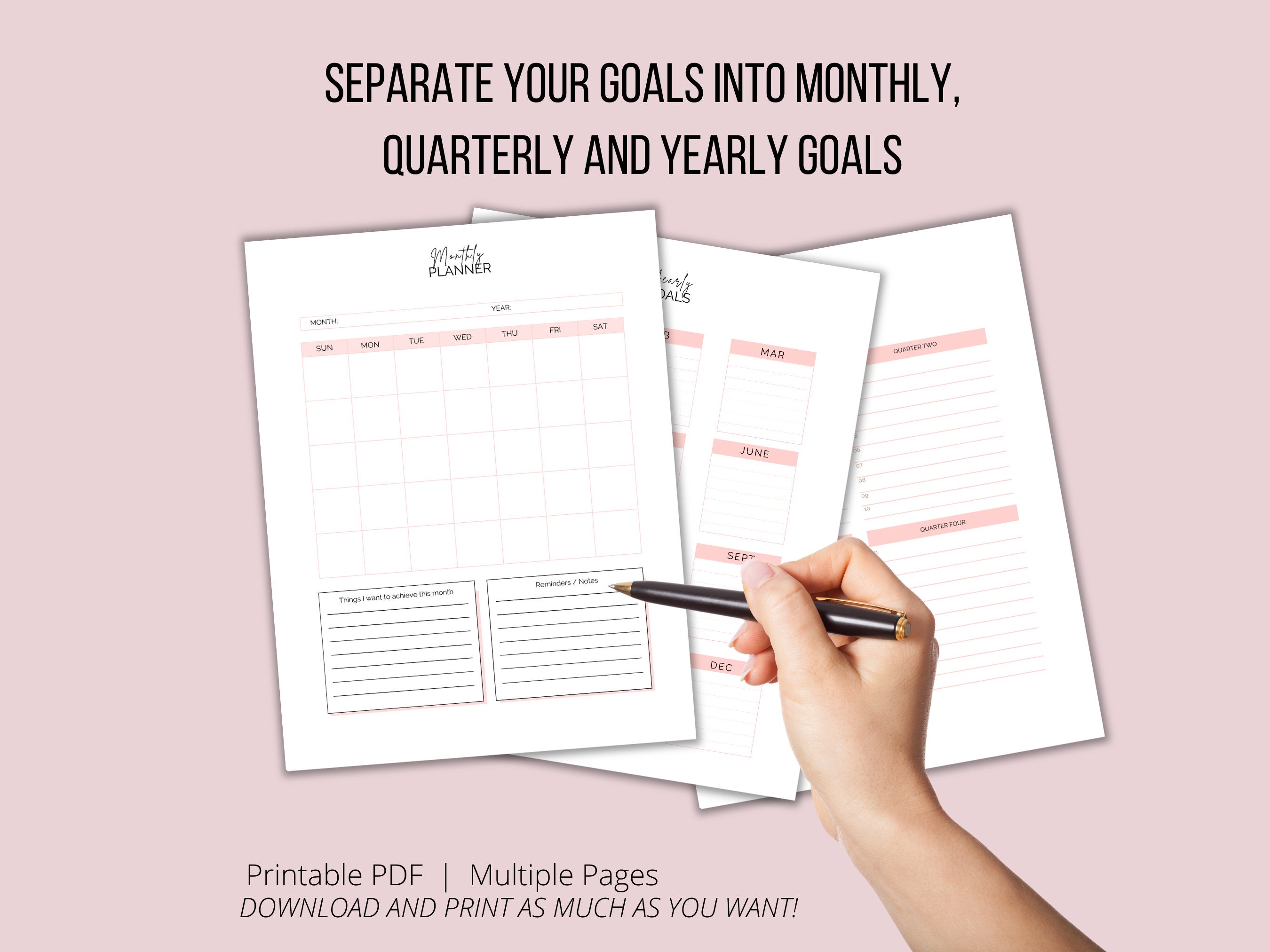 Goal Planner BUNDLE, Goals Tracker, SMART Goal Setting Kit, New Year ...