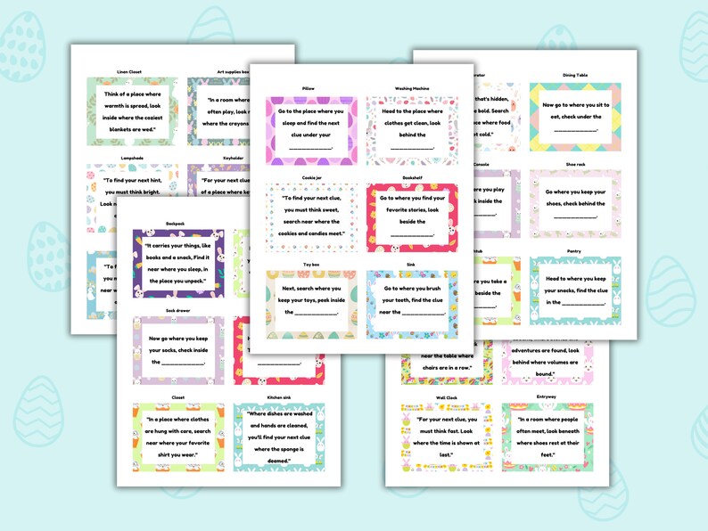 Chasse au trésor de Pâques pour les enfants, Jeu de Pâques en salle, Indices de chasse au trésor, Indices de chasse de Pâques, Chasse aux œufs de Pâques, Activités de Pâques pour les enfants image 4