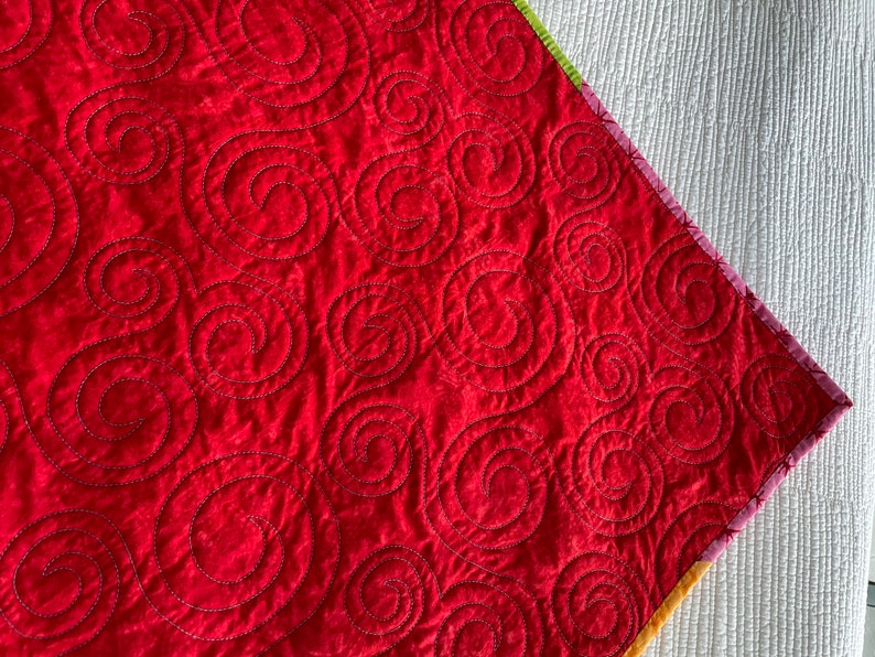 Bright Multi Color Gradient Quilt of Batiks Would Make an Etsy