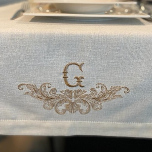 Monogrammed Table Runner | Wedding Gift | Linen Table Runner