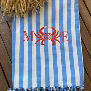 Discover the perfect blend of luxury and style with our custom Turkish beach towel, designed for a unique bachelorette party gift experience image 6