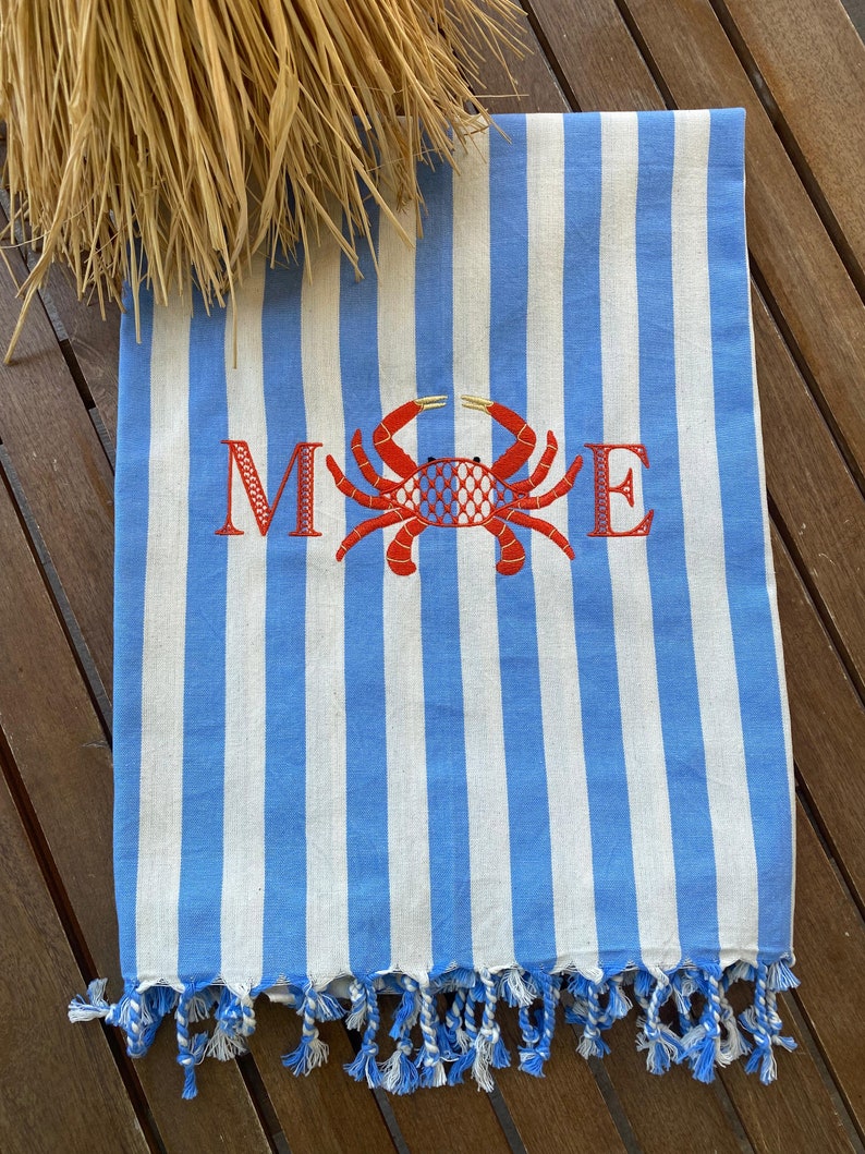 Discover the perfect blend of luxury and style with our custom Turkish beach towel, designed for a unique bachelorette party gift experience image 6