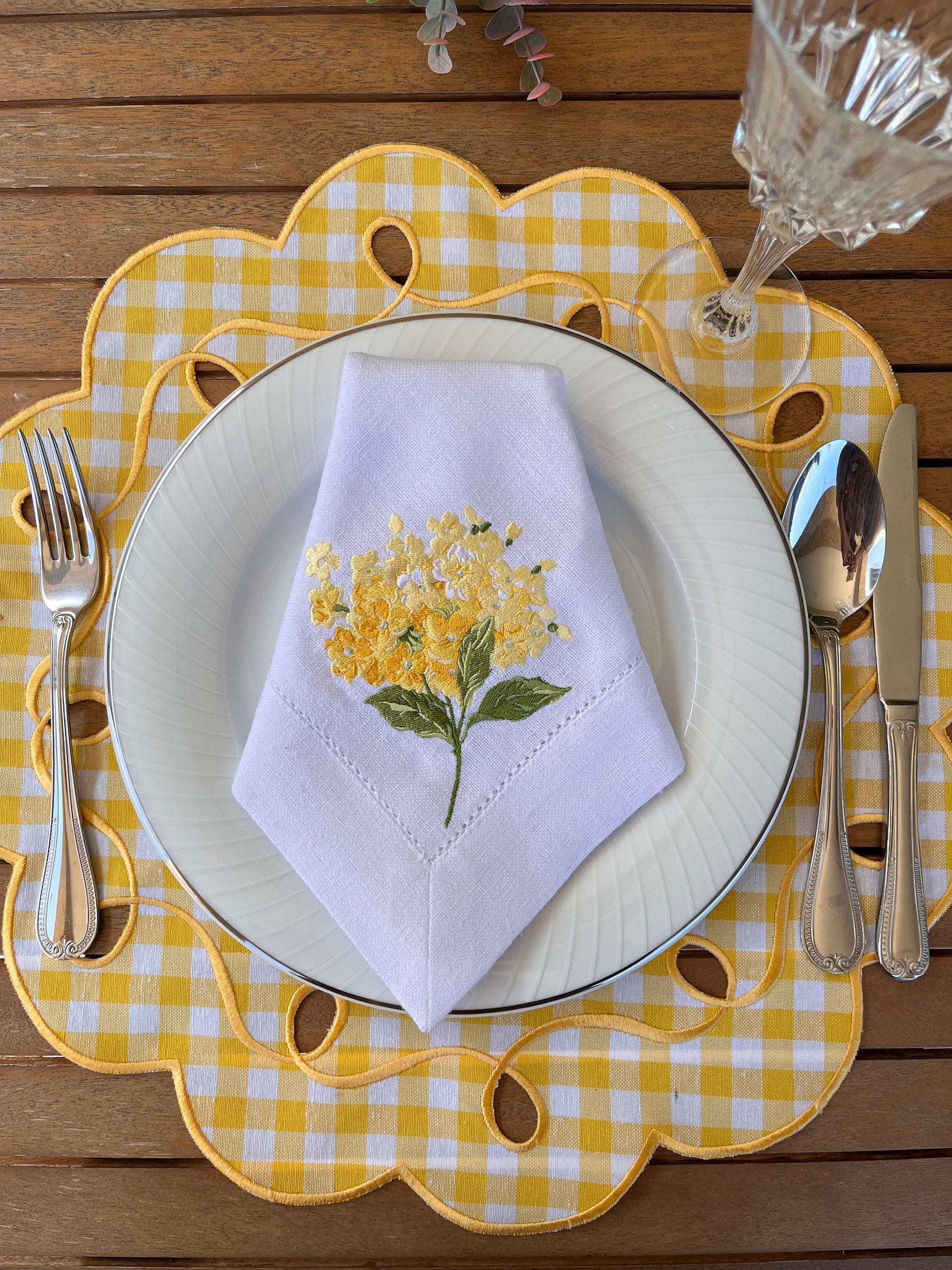 Hydrangea Table Linens Hydrangea Linen Napkins - Elegant Embroidered Linen - Luxury Farmhouse ...