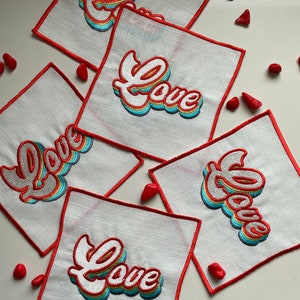 Cocktail Napkins with love lettering | Party coctail napkin | Bridal Shower coctail napkins |