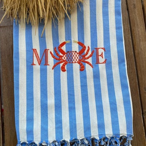 Discover the perfect blend of luxury and style with our custom Turkish beach towel, designed for a unique bachelorette party gift experience image 2