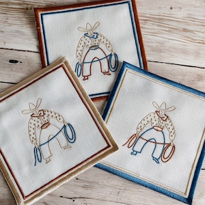 Western Charm Housewarming Gift-set of 6: Cowboy Cocktail Napkins - Perfect Hostess Gift for Friends