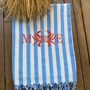 Discover the perfect blend of luxury and style with our custom Turkish beach towel, designed for a unique bachelorette party gift experience image 4