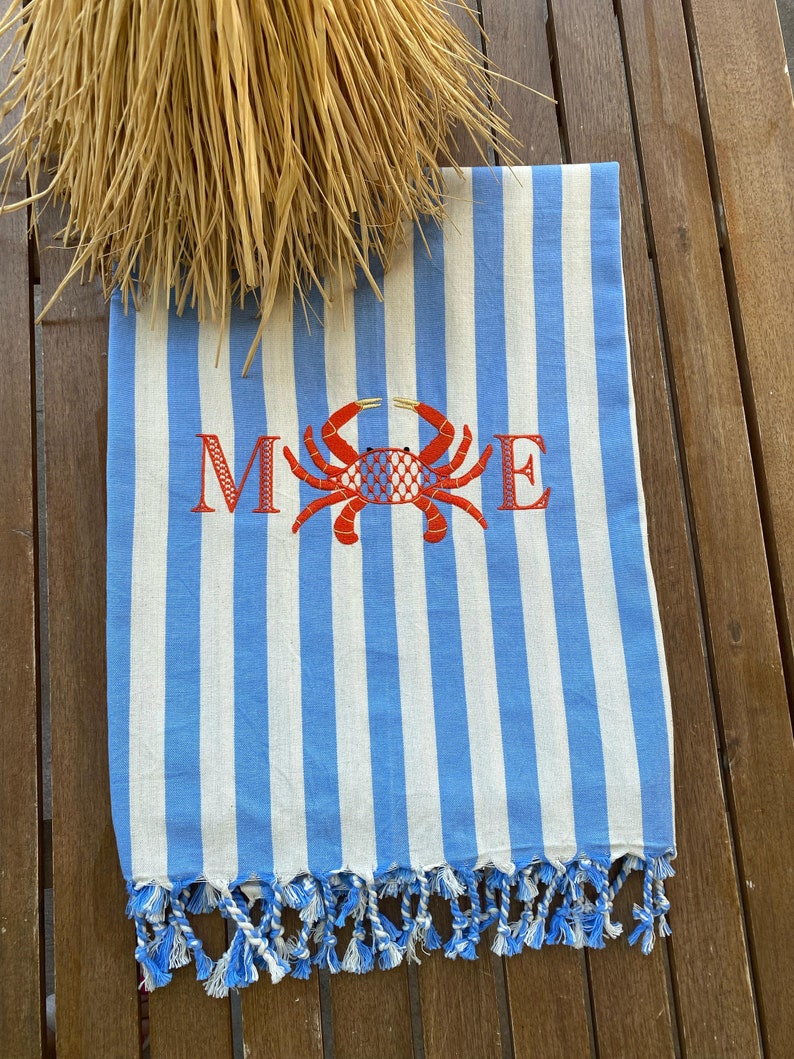 Discover the perfect blend of luxury and style with our custom Turkish beach towel, designed for a unique bachelorette party gift experience image 4