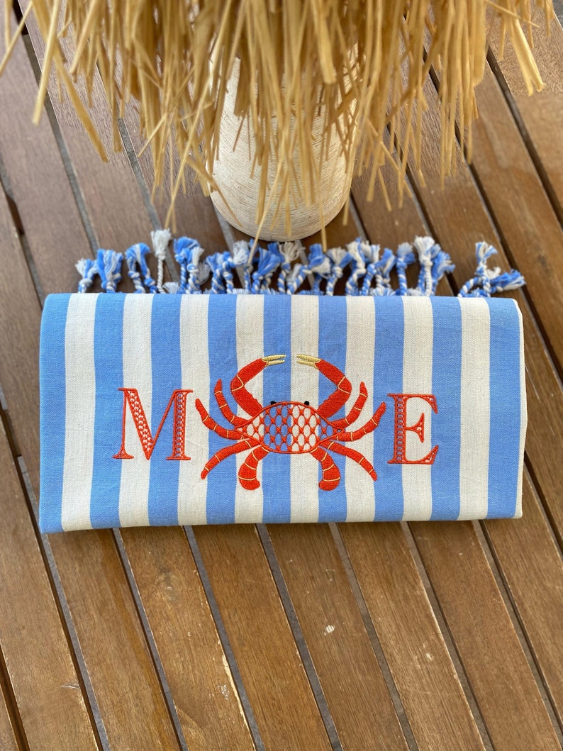 Discover the perfect blend of luxury and style with our custom Turkish beach towel, designed for a unique bachelorette party gift experience image 1