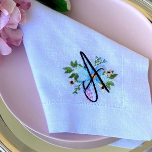 Personalized linen napkins | Dinner Napkins | Housewarming | Thanksgiving | Wedding gift |  Party Napkins |  Embroidered linen napkin