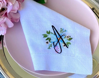Personalized linen napkins | Dinner Napkins | Housewarming | Thanksgiving | Wedding gift |  Party Napkins |  Embroidered linen napkin