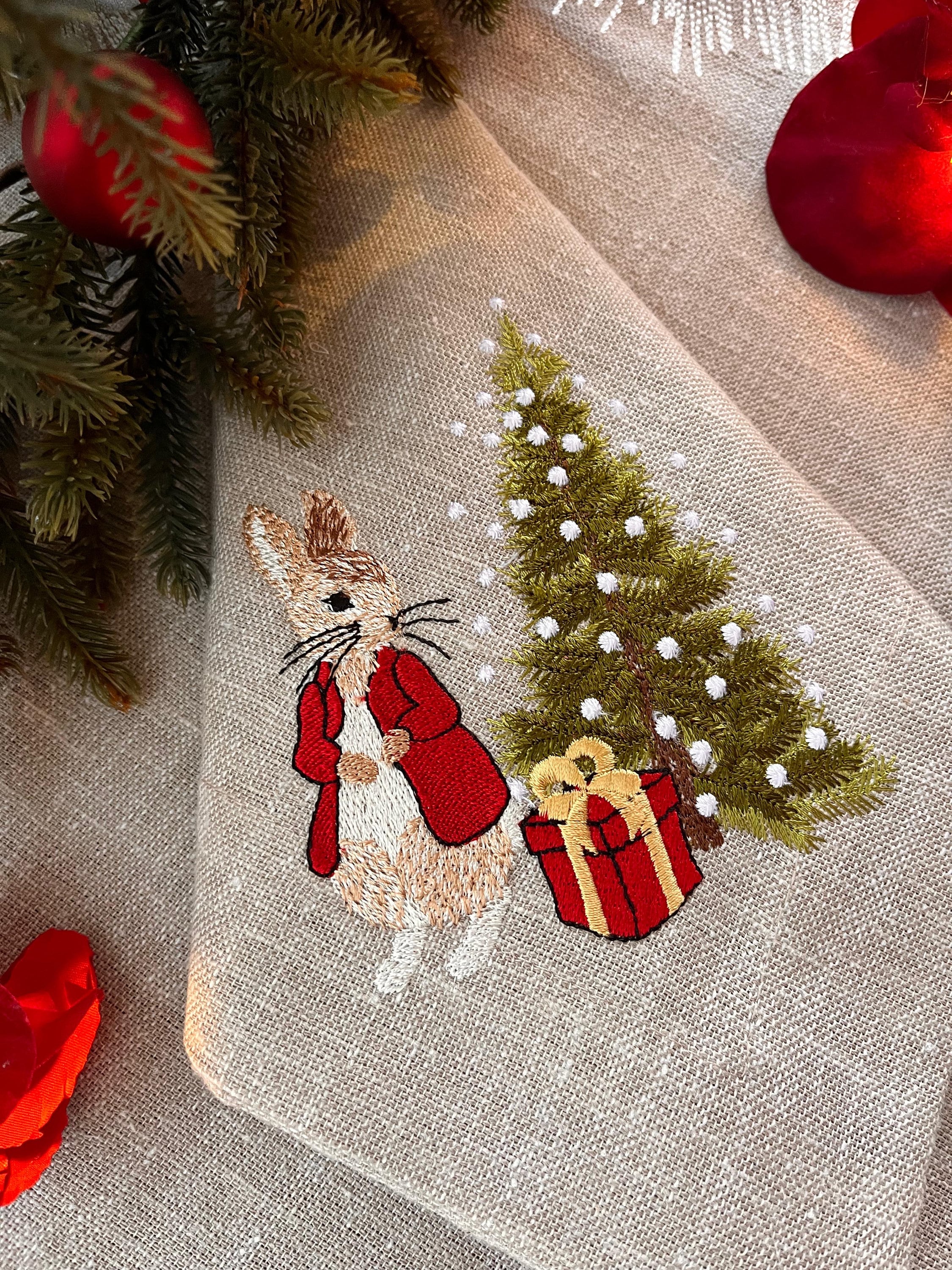Enchanting Peter Rabbit Embroidered Linen Napkin for a Magical ...