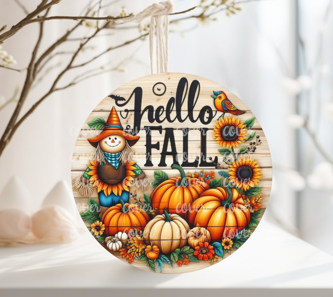 Hello Fall Rounds Png PNG Digital File Hello Fall Autumn Harvest, Round Design Great for ...