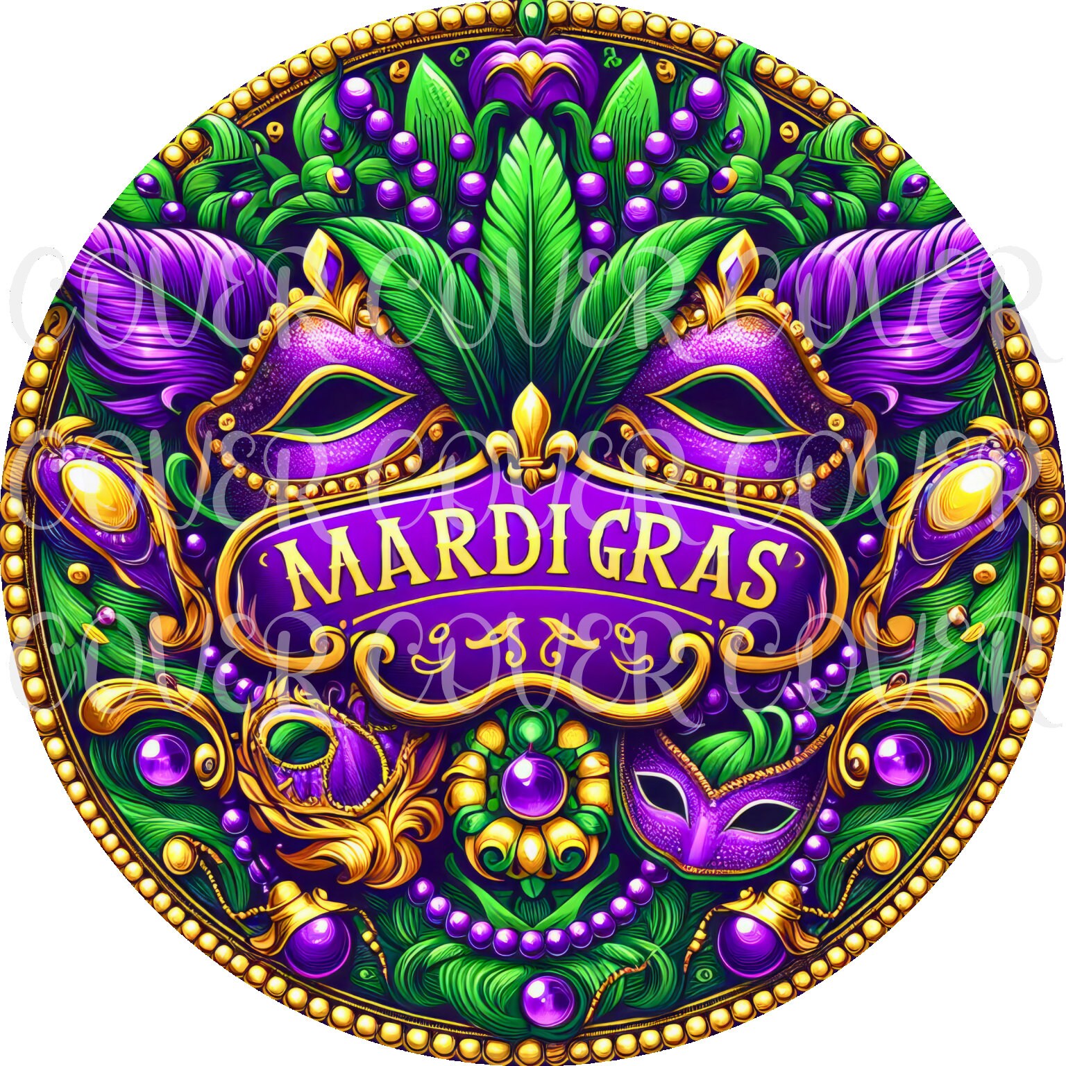 PNG Digital File Mardi Gras Design, Round Design Great for Sublimation ...