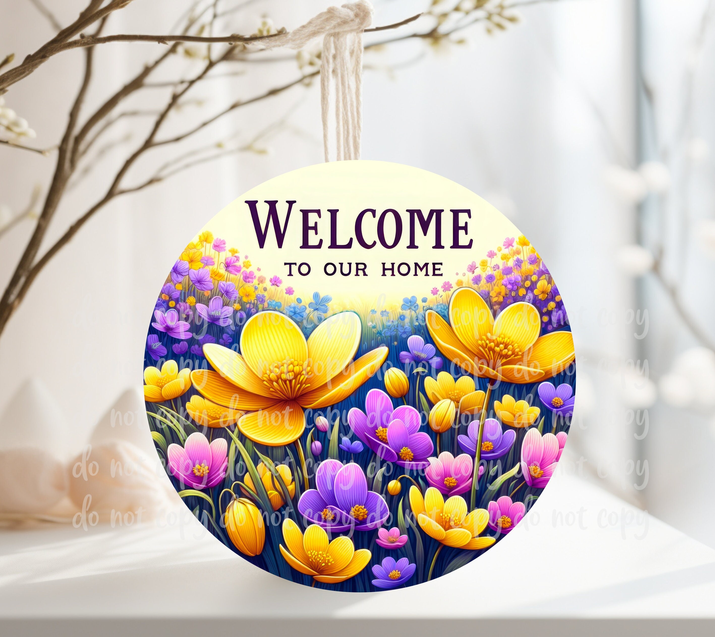 Spring Welcome Sign Digital PNG Digital File Spring Welcome Design, Round Design Great for ...