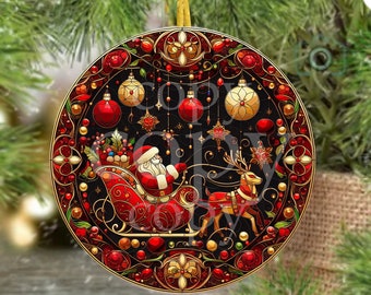 フェイクステンドグラスのクリスマスオーナメントリースセンター