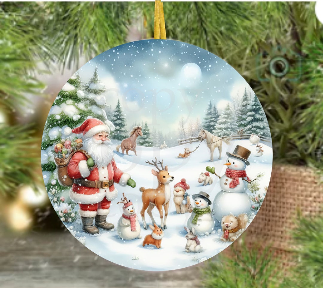 BESTPYSANKY Lanterna Rossa Con Babbo Natale, Animali Del Bosco E Globo Di Neve Musicale, 19 Cm