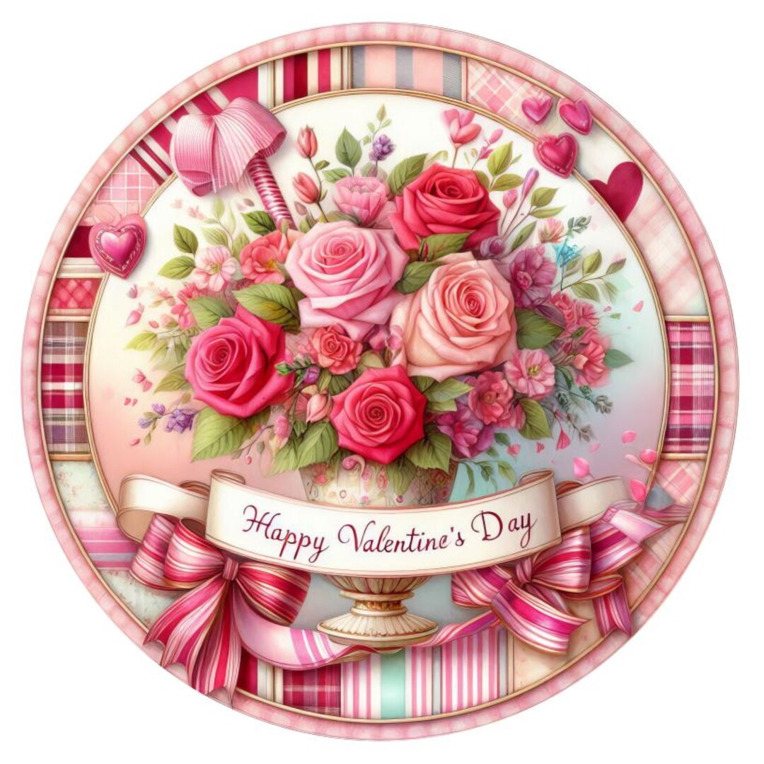 PNG Digital File Pink Valentine Design, Round Design Great for ...