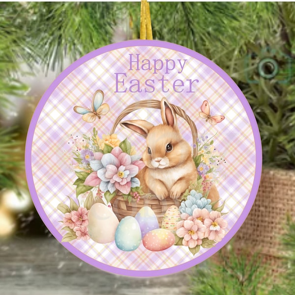PNG File Easter Bunny Egg Basket Sign, Wreath, Wreath Accessory