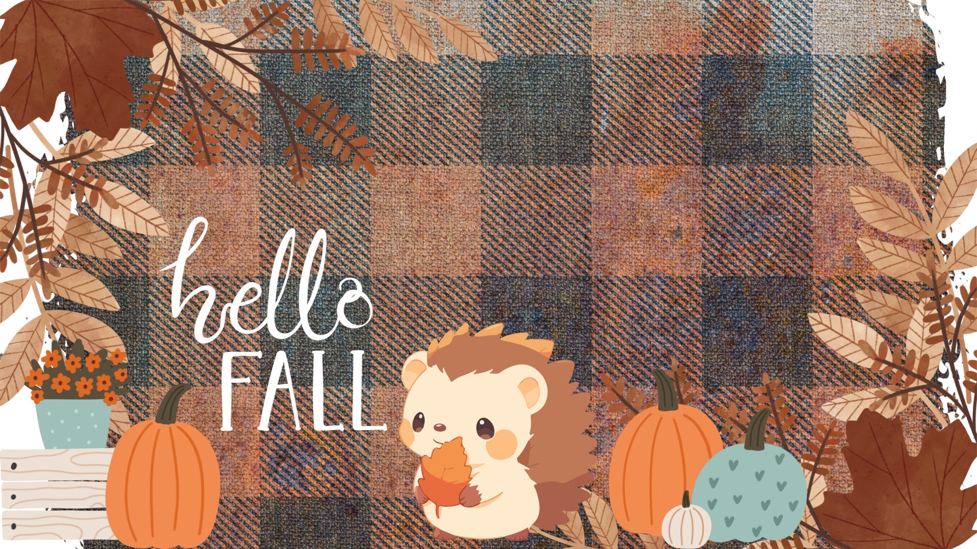 Hello Fall Desktop Background - Etsy