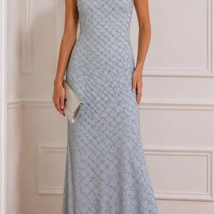 lillie rubin beaded dress Vintage Lillie Rubin Old Hollywood Beaded Halter Column Sheath Gown  Recess