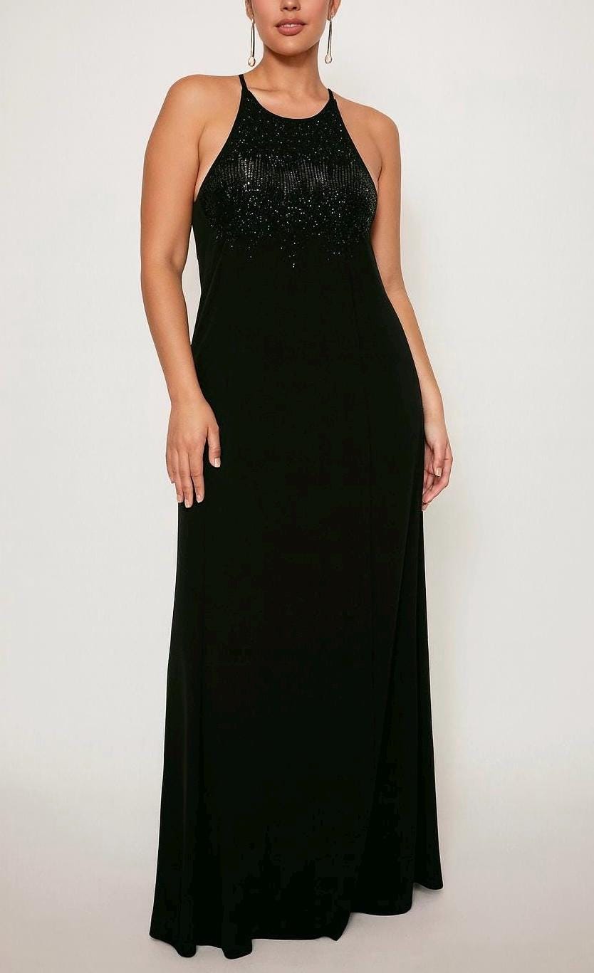 Black Beaded Dress Size 12 - Etsy Black Beaded Dress Size 12 - Etsy