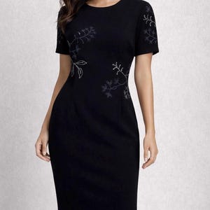 Black Sheer Embroidered Dress - Etsy Black Sheer Embroidered Dress - Etsy