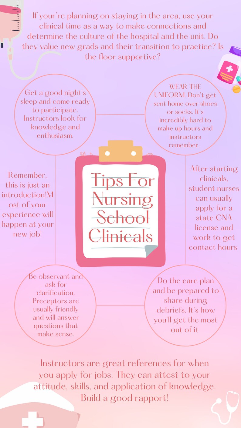Tips for Nursing School Clinicals Etsy