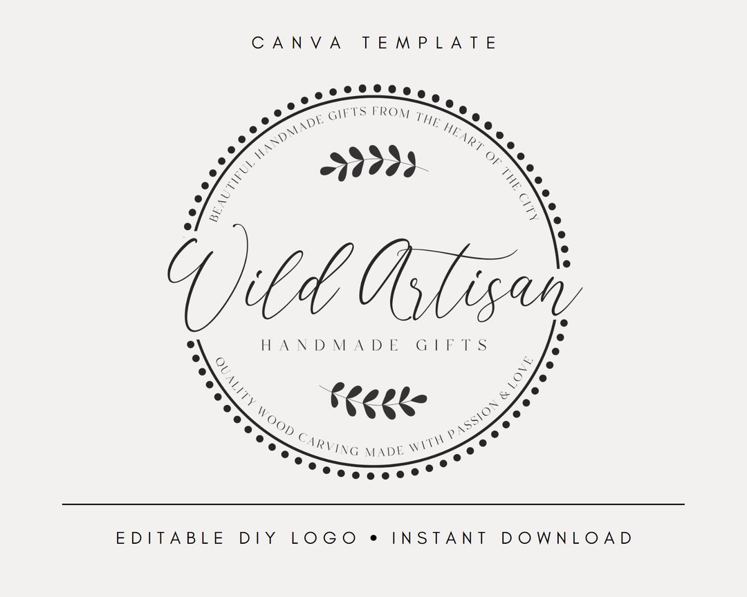 Editable Round Vintage Circular DIY Logo Template Instant Stamp ...