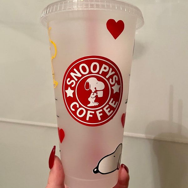 Starbucks Cold Cup "Love Snoopy"