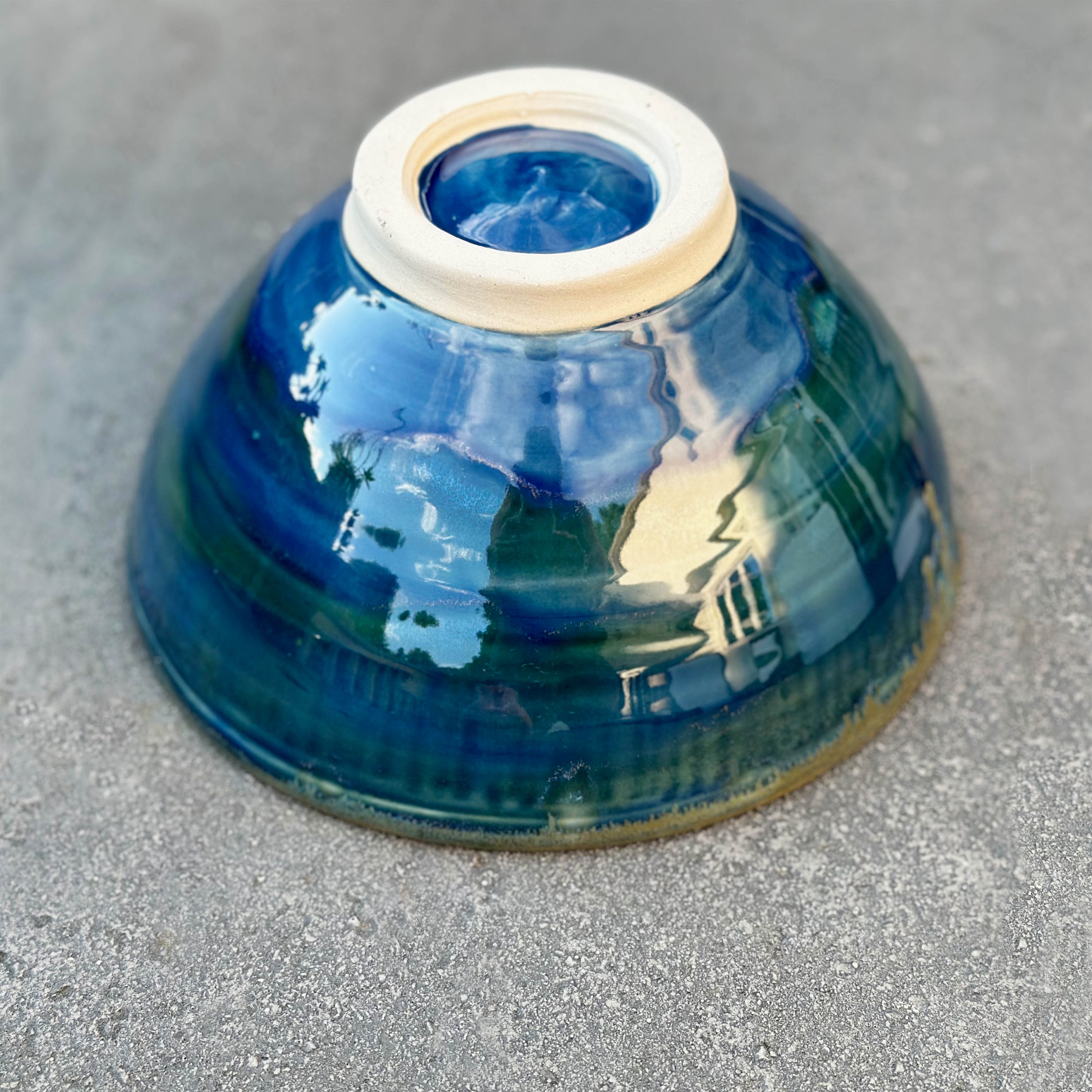 Copper and Sea Blue Ceramic Bowl Wheel Thrown Serving Bowl - Etsy