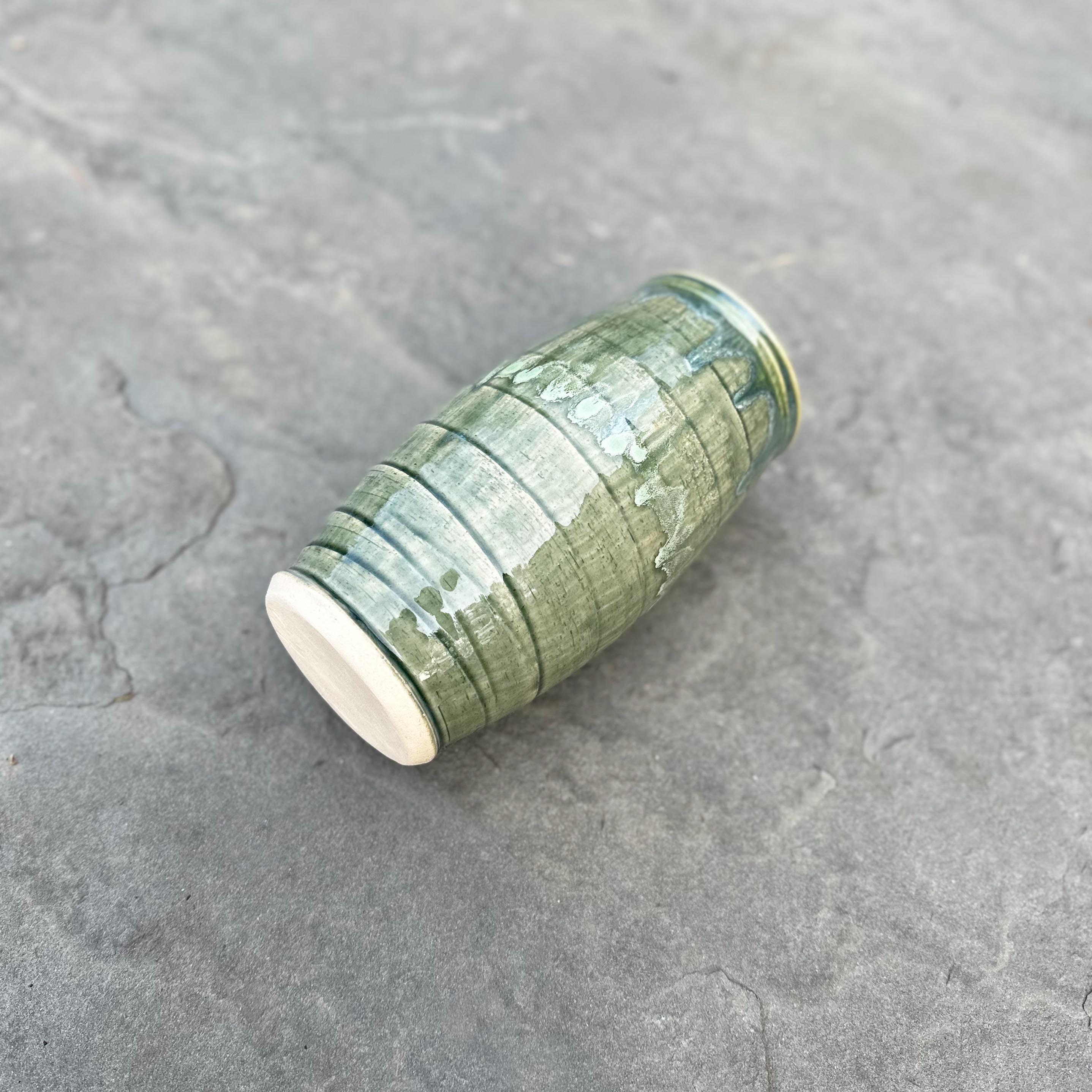 Large Green Ceramic Vase Carved Wheel Thrown Pottery Vase, 8.75 Tall - Etsy