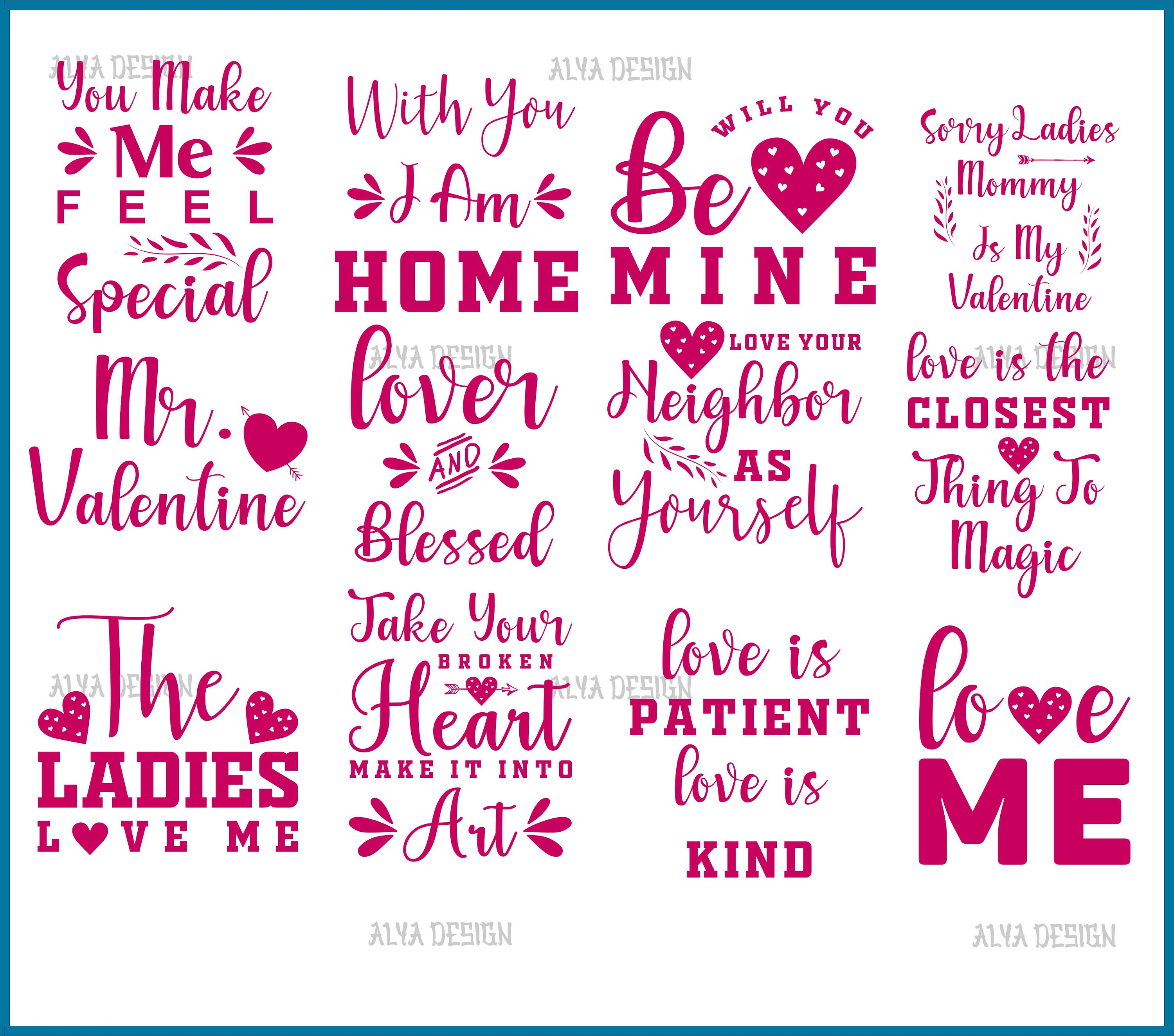 Valentines Svg Bundle, Valentines Day Svg, Love Svg, Heart Svg ...