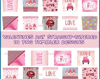 Valentine Tumbler Wrap Bundle, Valentines Day PNG Bundle, Valentine Tumbler Png, Valentine Sublimation Designs, Valentine Gift Sublimation