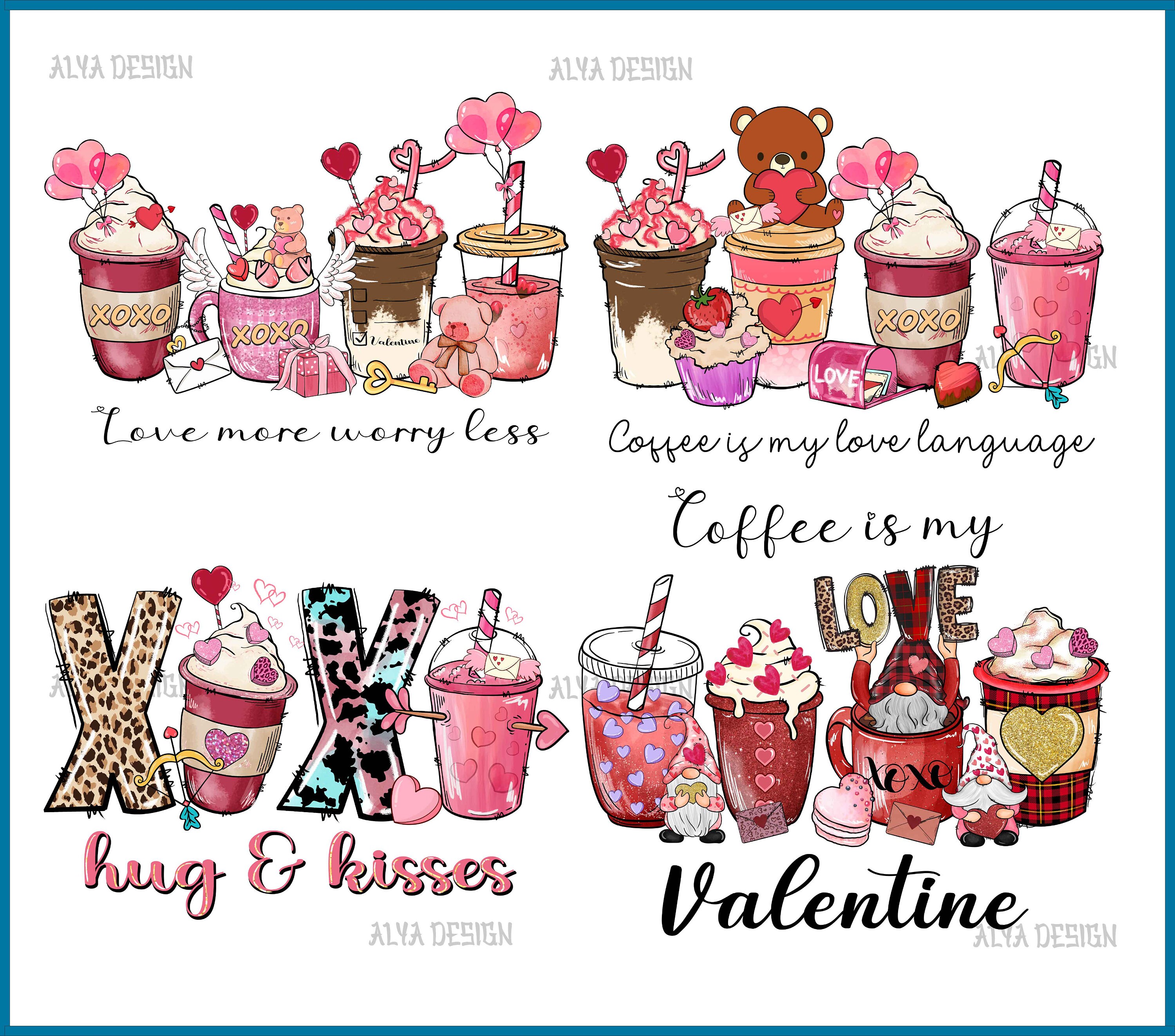 Valentines Day PNG Bundle, Coffee PNG Valentine Coffee PNG, Png, Png ...