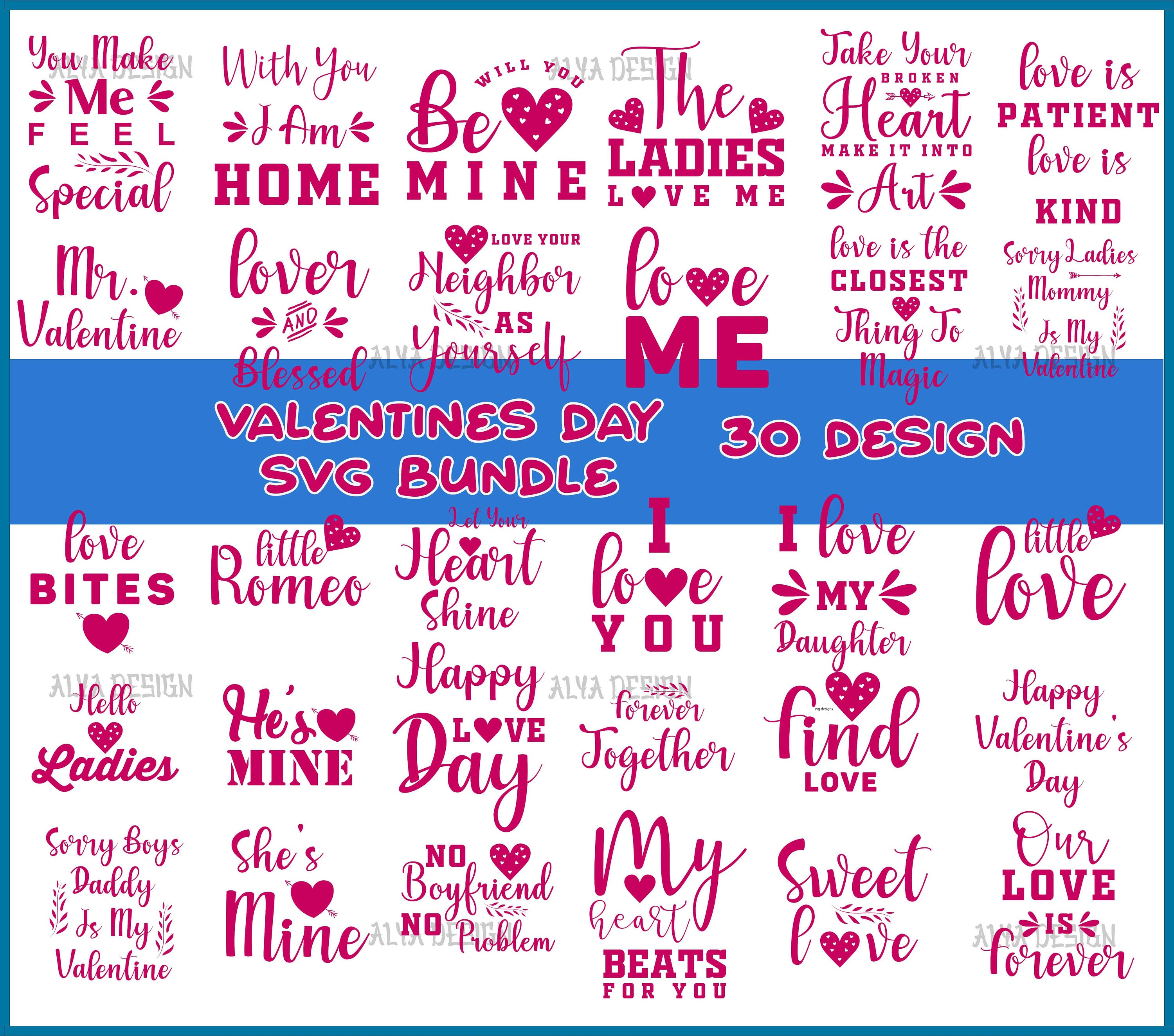 Valentines Svg Bundle, Valentines Day Svg, Love Svg, Heart Svg ...