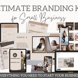 Branding Package Templates, DIY Branding Kit, Social Media Branding Bundle, Branding Logo Kit, Instagram Bundle, Business Marketing-Brown