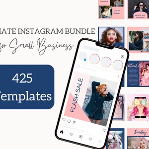 Instagram Bundle, Instagram Post Templates Canva, Instagram Templates for Business, Marketing Templates, Pink Instagram, Social Media Posts
